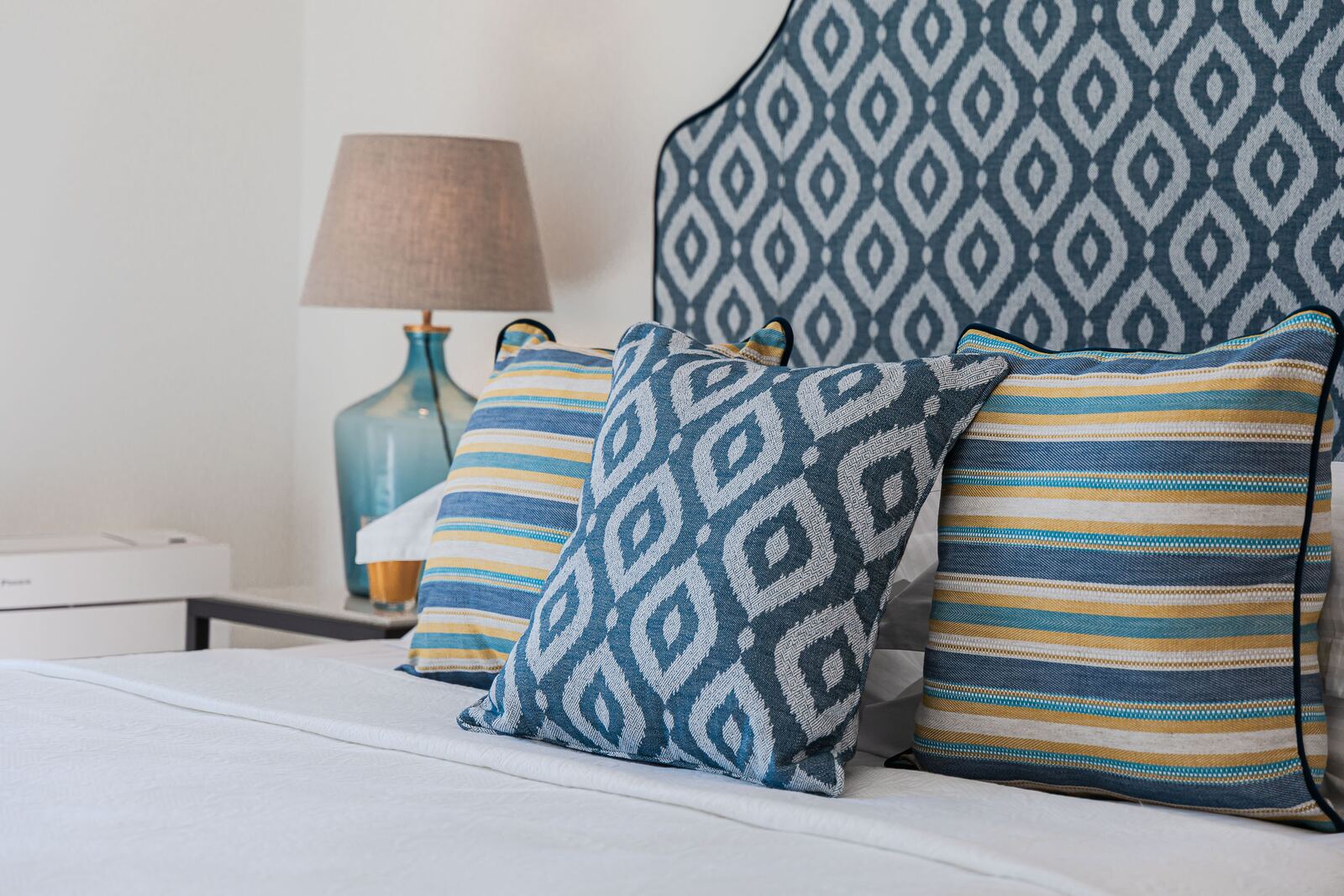 Cushions and headboard detail in bedroom two