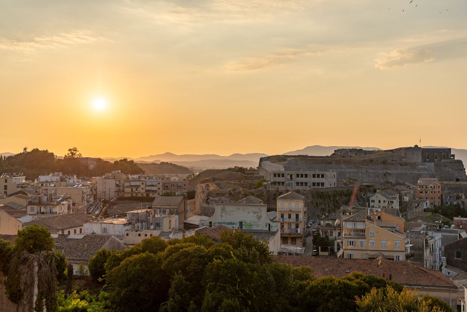 Sunset over the New Fortress seen from the balcony